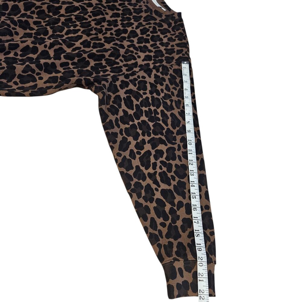 Women's Clare V Oversized Sweatshirt Animal Print Chocolate Double Jag XS - Picture 15 of 16